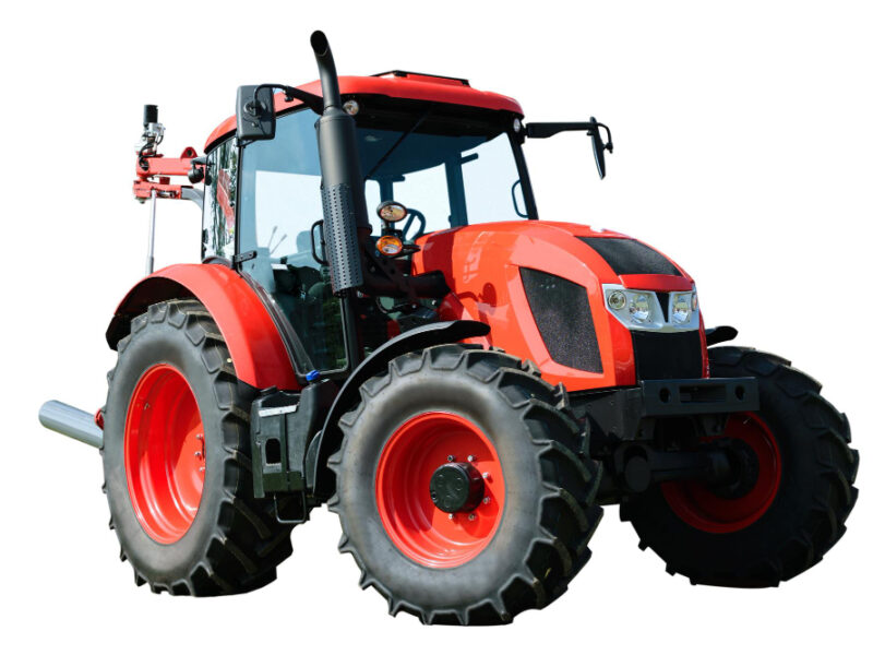 new-modern-red-agricultural-generic-tractor-isolated-white-background